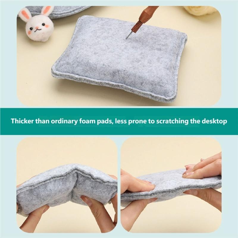 Thickened Needle Felting Pad Natural Wool Fabric Felting Mat For Adult And Hobbyists Punch Needle And Embroidery Craft