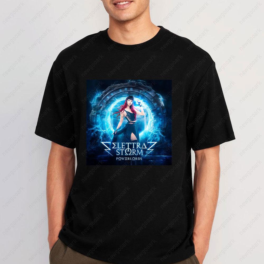 New Album Evertale Tshirt ELETTRA STORM Power Metal Band Graphic T Shirts Woman Man Heavy Metal Style Cotton Shortsleev