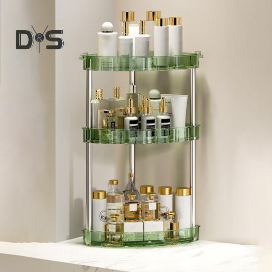 Corner Bathroom Counter Organizer Storage Rack Large Capacity 3 Tier 90 Degree Design Makeup Organizer Perfume Tray