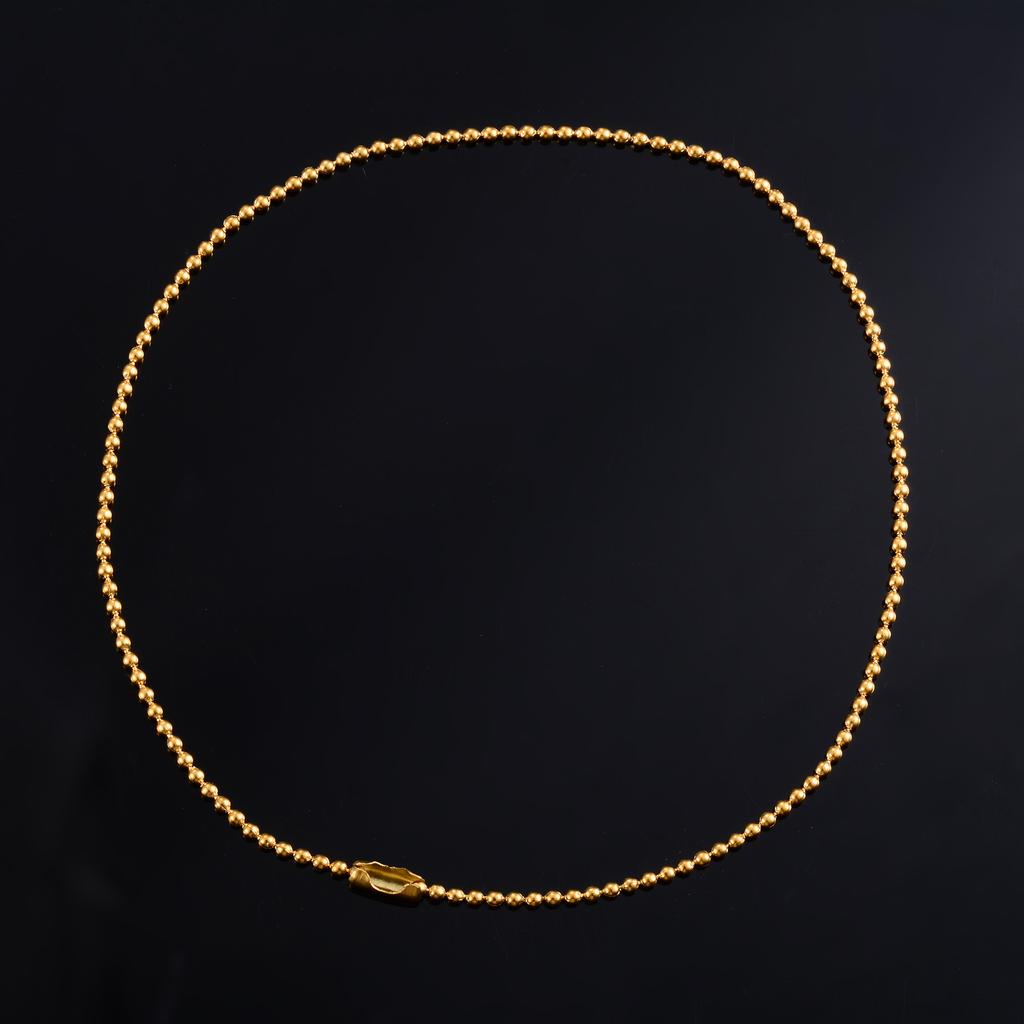 Gold Plated Stainless Steel Bead Bracelet for Women Girl Anklet Link Foot Hand Chain Ball Round Rolo Jewelry Accessories