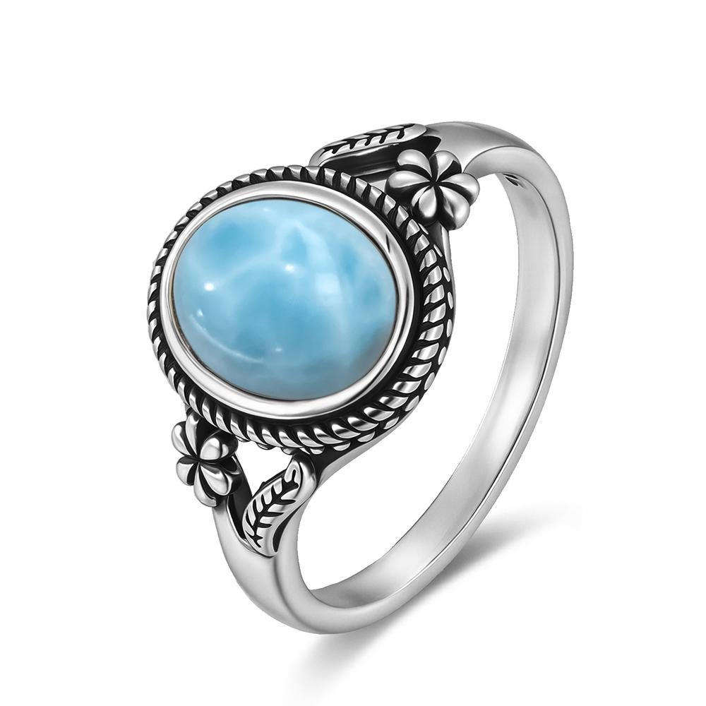Vintage 925 Sterling Silver Natural Black Onyx 8*10mm Ring Flower Shaped Tiger's Eye Ring Fine Jewelry Finger Ring For Women