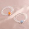 Bracelet Double Circle Natural White Moonlight Aquamarine Powder Crystal Tiger 4 Eyes Amethyst Bracelet Tide Versatile Live