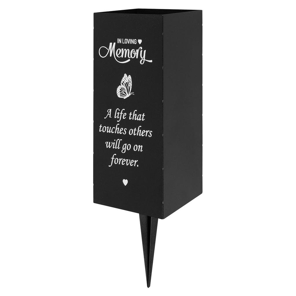 1 Pc Memorial Flower Holder Cemetery Vase with Spike Metal Flowers Holders Modern Plant Shelf for Grave Lawn Cemetery Decoration