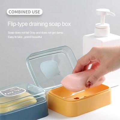 Thickened With Cover Double Layer Drain Holder Travel Soap Box Soap Dish Shampoo Boxes Soap Holder