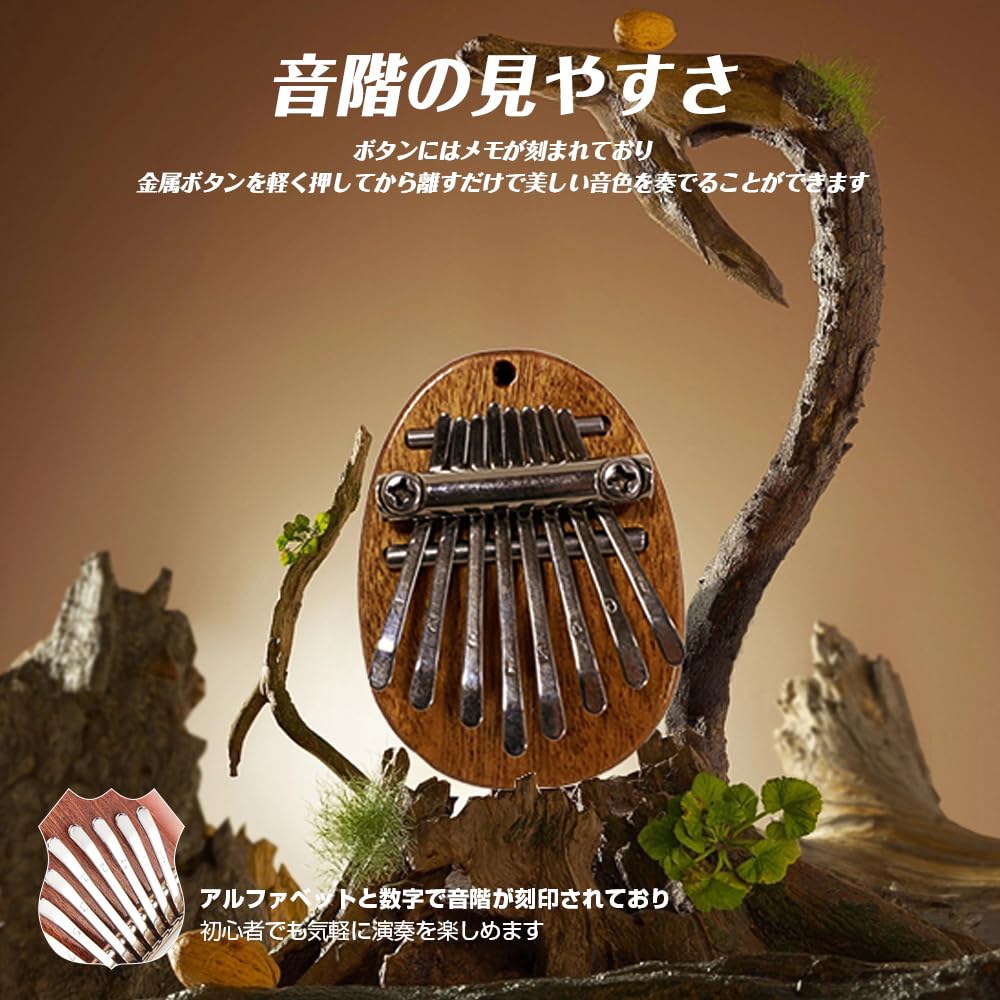 Kalimba Thumb Finger Finger Percussion 8 Premium Mini Finger Music Beginner Beautiful Perfect for Oval Portable Musical Instrument Compact and