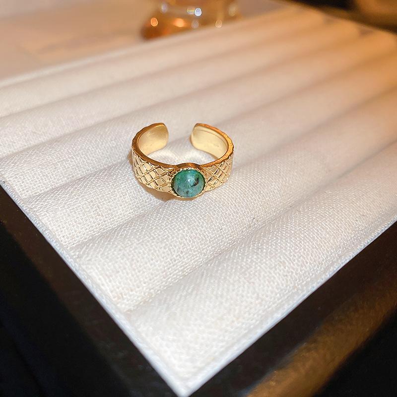 New Chinese Zircon Water Drop Gourd Adjustable Ring Cold Feeling Index Finger Ring Retro Jewelry Women