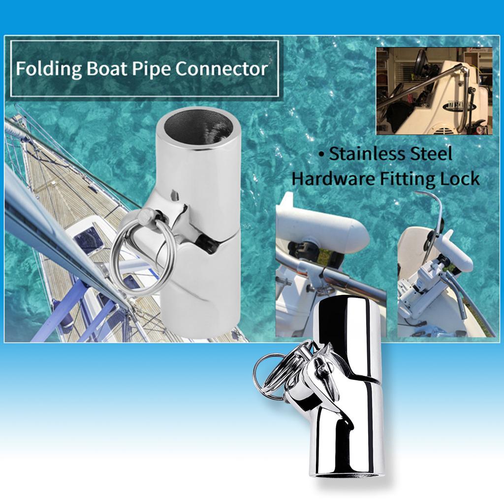 Smooth Surfaces Polished Pipe Connector 180 Degree Foldable Pipe Joint Simple Installs for Foldable Awnings & Bimini Top
