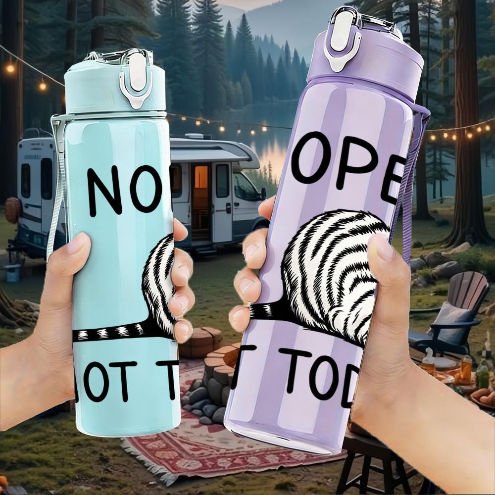 1PC Nope Zebra Lazy Quote 750ml Color Plastic Sports Water Bottle Leakproof Flip Straw Lid Suitable for Sports Office Home Use