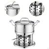 Alcohol Stove Pot Ramen Stainless Steel Kitchen Cookware Shabu Camping Cooker for