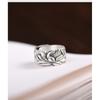 Adjustable Open Ring Men Women Vintage Floral Lotus Design Plated Geometric Band Unisex Fashion Jewelry