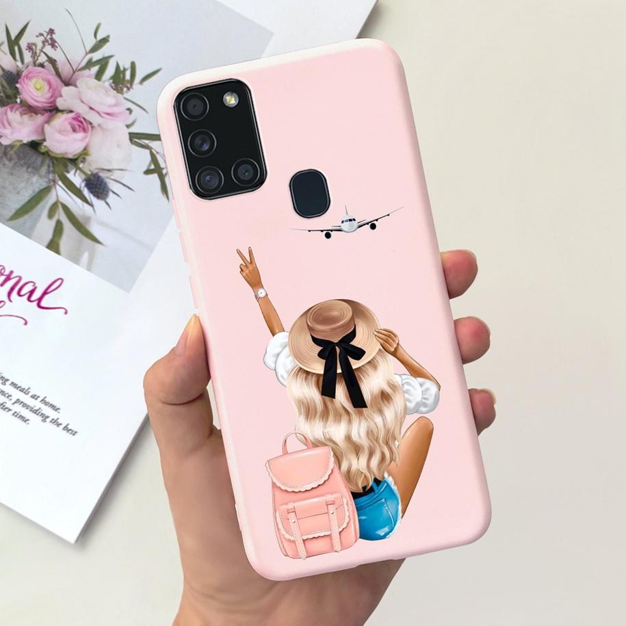 For Samsung A21S Case SM-A217F A 21S Back Cover Fashion Flower Cartoon TPU Soft Silicone Phone Case For Samsung Galaxy A21s Capa