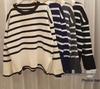Korean Striped Knitwear for Women: 2026 Retro Lazy Style Soft Pullover Sweater for Autumn/Winter