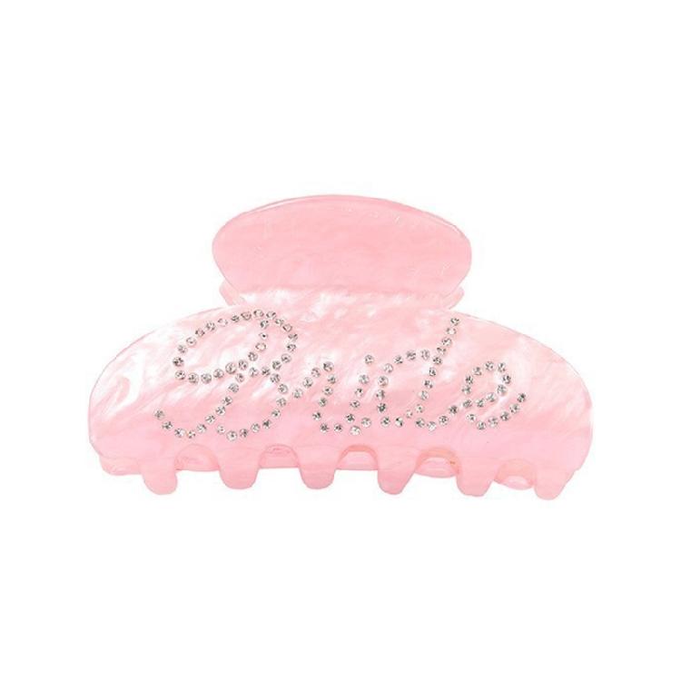 

Blingbling Rhinestones Bridal Hair Claw Clip Strong Grip For Thick Hairstyles Wedding Party Accessory Gift рожевий