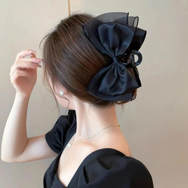 Big Size Bow Hair Claw Sweet Kawaii Hair Clip Claw Clamp Girls Hair Clips Headwear Women Hair Accessories
