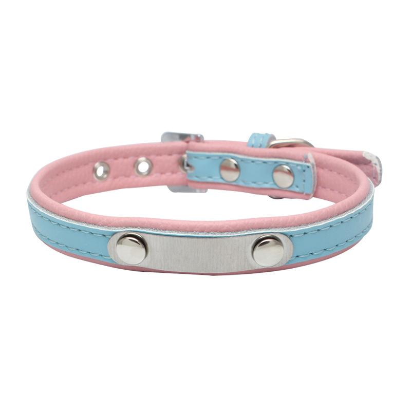 Stainless Steel Iron Lettering Pet Collar Leather Dog Chain Cat with Large  Medium and Small Dog Pet Supplies