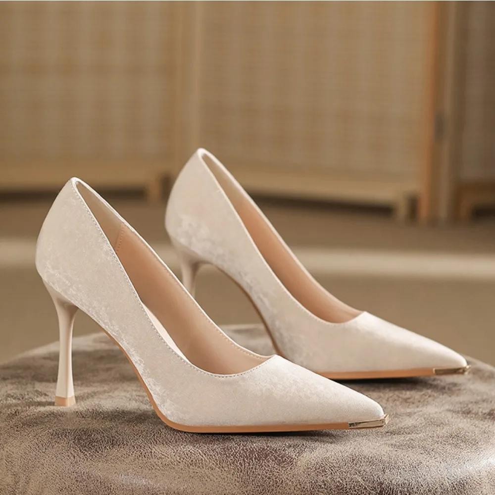 Fashion Pumps Shoe Black Womens Heel New Four Season Mary Jane Shoes High Heels Women Pumps Woman Shoes Wedding Shoes Bride Black Heels