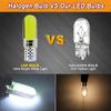 10 PCS T10 W5W LED Bulbs COB 12V 7500K White Car Wedge Side Signal Lights Interior Door Dome Trunk License Plate Lamps Silicone