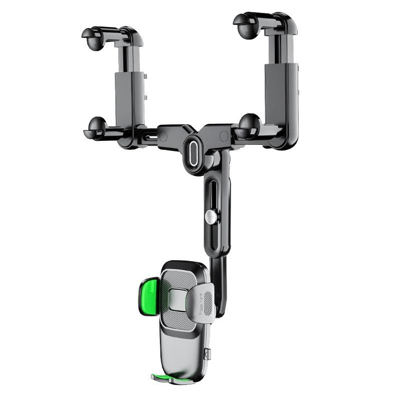 

360° Car Phone Holder Rearview Mirror Mount Bracket Navigate Gps Mobile Stand Clip Foldable Adjustable Car Cell Phone Support зелений