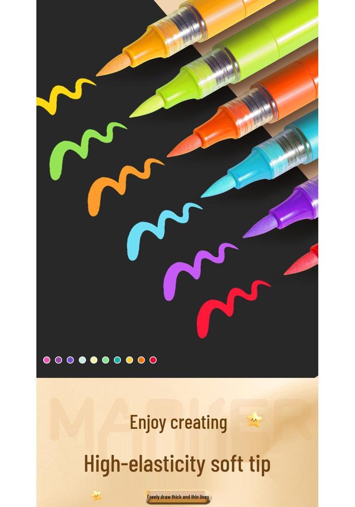 True Color Stackable Soft Tip Liquid Acrylic Marker for Student Art & Drawing