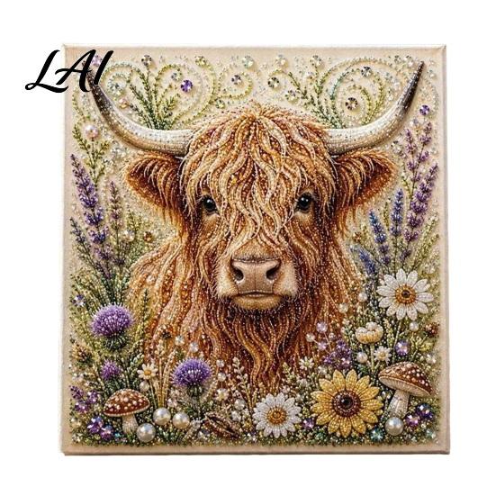 Animal Faux Pearl Painting DIY Kit Art Kit Cute Decorative Supplies 3D Flowers Crafting for Adults Home Wall Decor