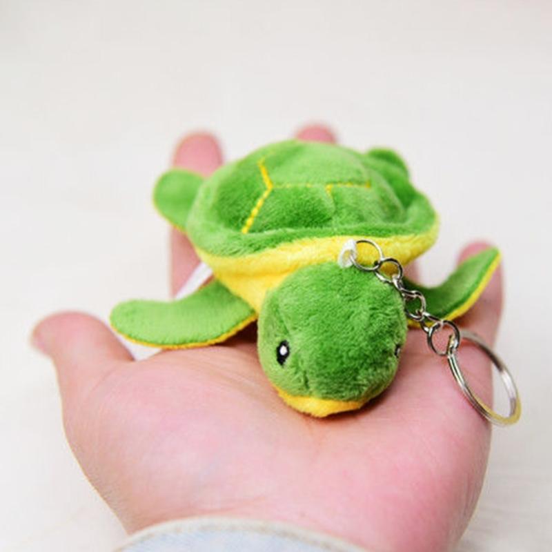 Stuffed Animal Sea Turtle Key Chain Cartoon Turtle Plush Toy Pendant Keyrings Backpack Handbag Charm Keychain Accessories