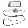 Beaded Lanyard with ID Holder Portable Teacher Lanyard for ID Badge Card Retractable Beaded Lanyard