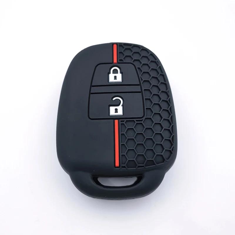 

For Toyota Yaris Corolla Highlander Crown Silicone Car Key Cover Case 2 Buttons Remote Skin Protector Shell Keychain Accessories