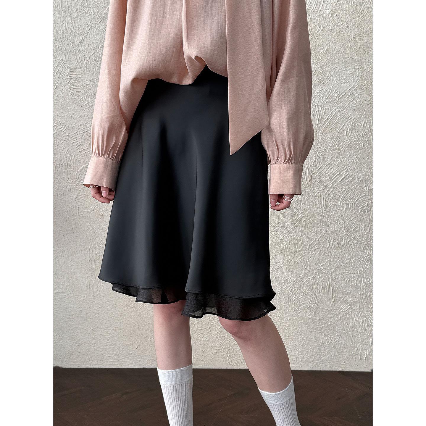 

Luxi Korean Patchwork Ruffle A-line Skirt for Women - Early Spring 2026 Collection Large