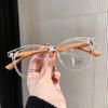 Fashion Anti Blue Light Glasses Women Retro Wood Grain Leg Glasses Transparent Square Glasses Frame Flat Computer Goggles
