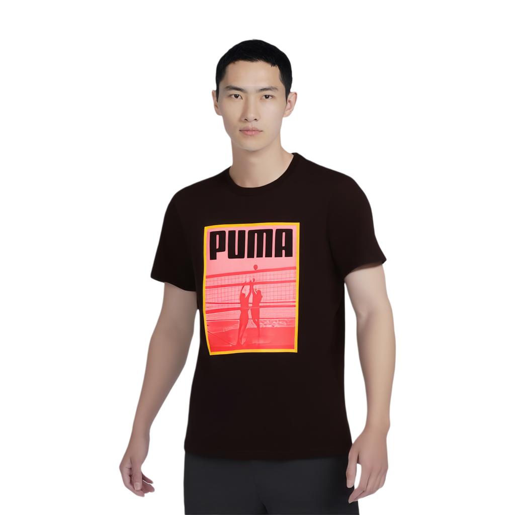 PUMA T Shirts Men's Black Crew Neck Moderate 690247-01