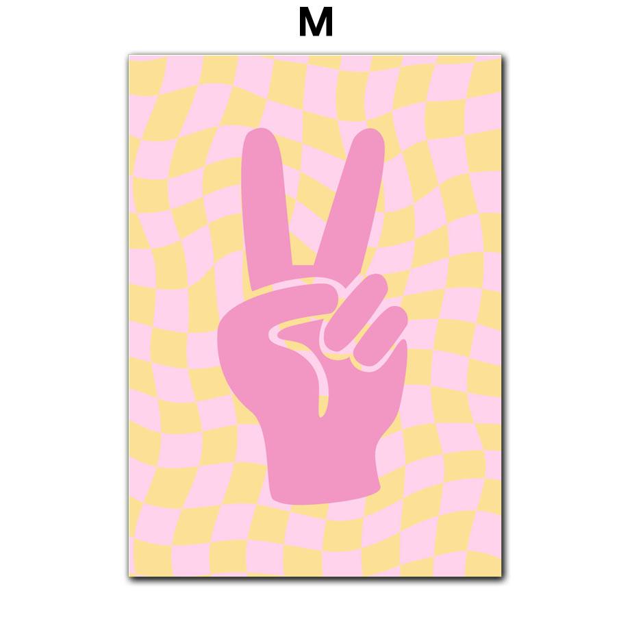 Groovy Leaf Matisse Pastel Pink Postere și imprimeuri Artă de perete Retro Funky Pânză Pictură Imagini Estetic College Decor Room