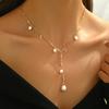 French Retro Elegant Exquisite Imitation Zircon Simple Temperament Necklace Female Bride Engagement Wedding Zircon Accessories
