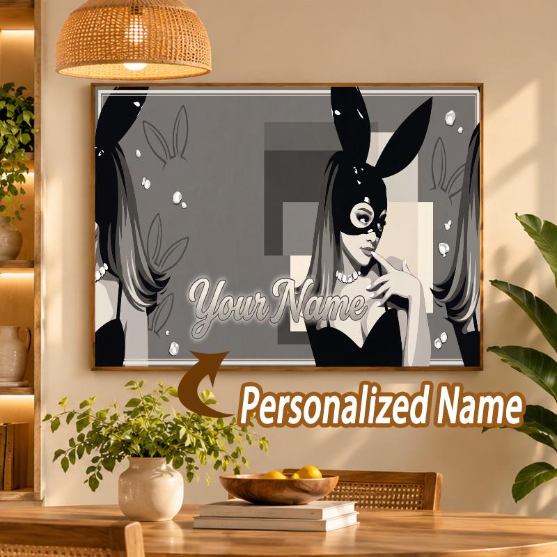 Custom Name Ariana Grande 5D Diamond Painting Personalized Full Drill Diamond Art Kit Gift