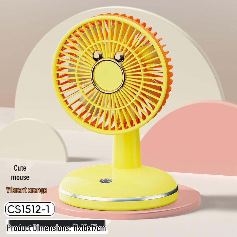 Rechargeable Mini Desktop Fan with Round Base - Portable Summer Gift