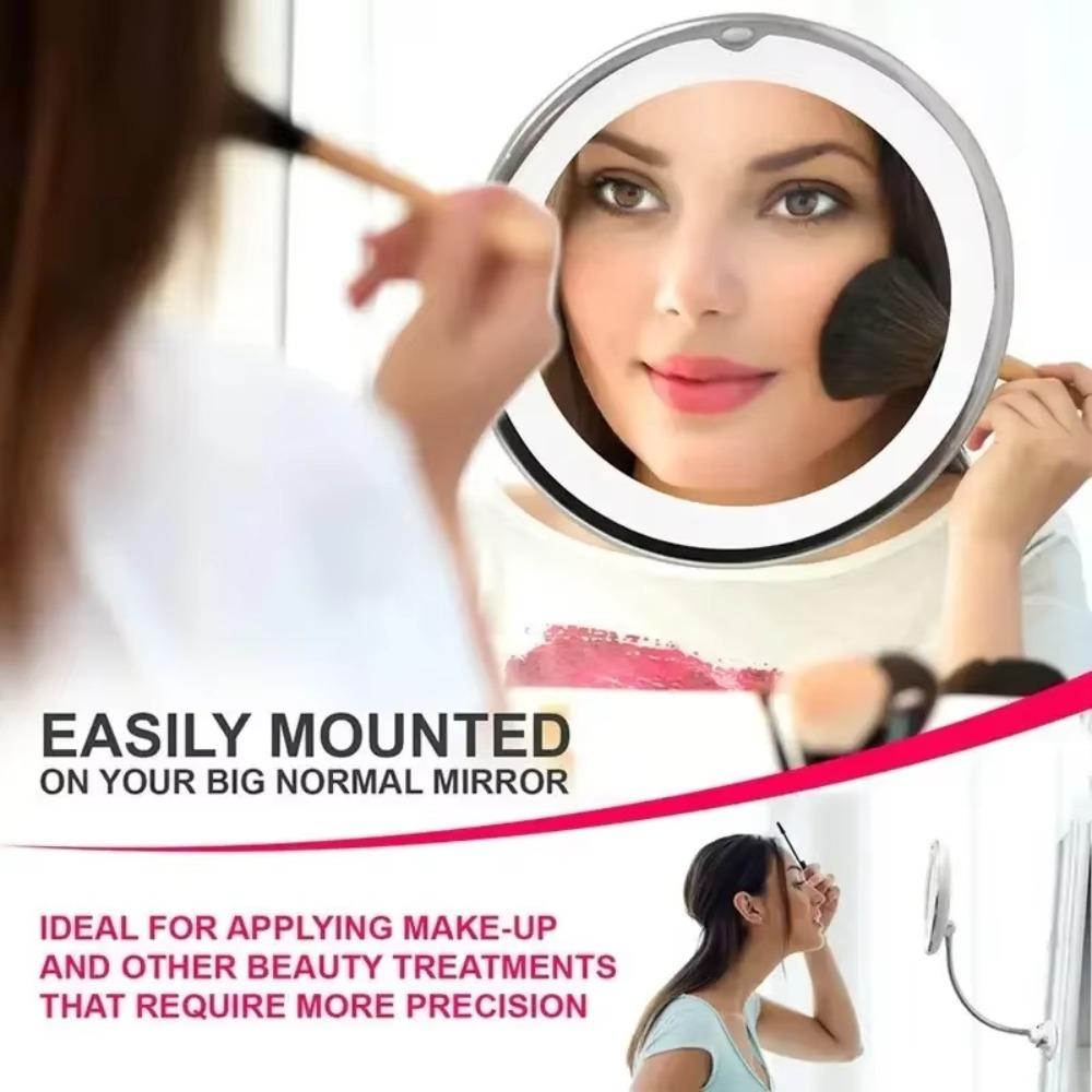 360 Degree Rotation Makeup Mirror 10x Magnifying Suction Cup Vanity Mirrors Touch Control Wall-Mounted Magnifying Makeup Mirror
