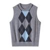 Women'S Diamond Cardigan Vest Vest Sweater Spring New Knitted Vest Vest Bottoming Shirt