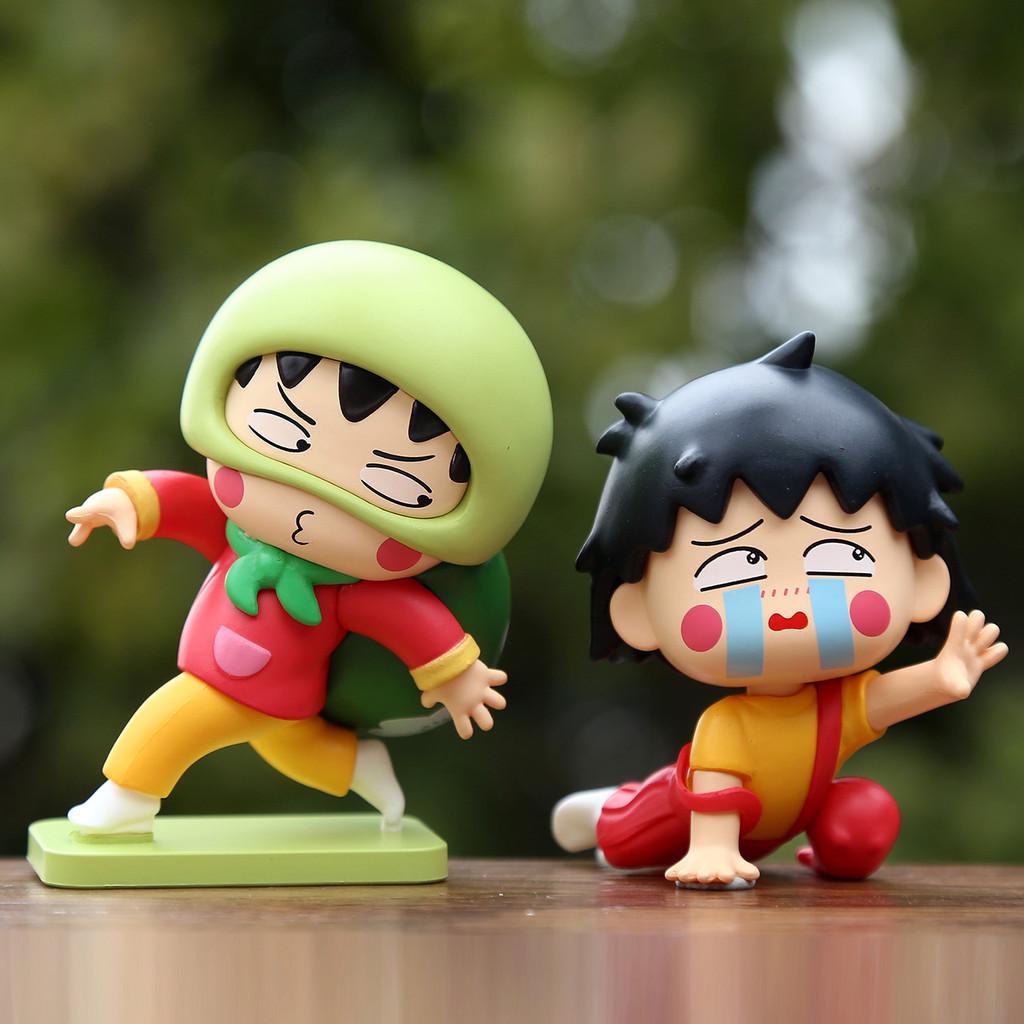 Creative Chibi Maruko Chan Anime Girl Pvc Collectible Figurine With Visual Development For Office Desk Decor