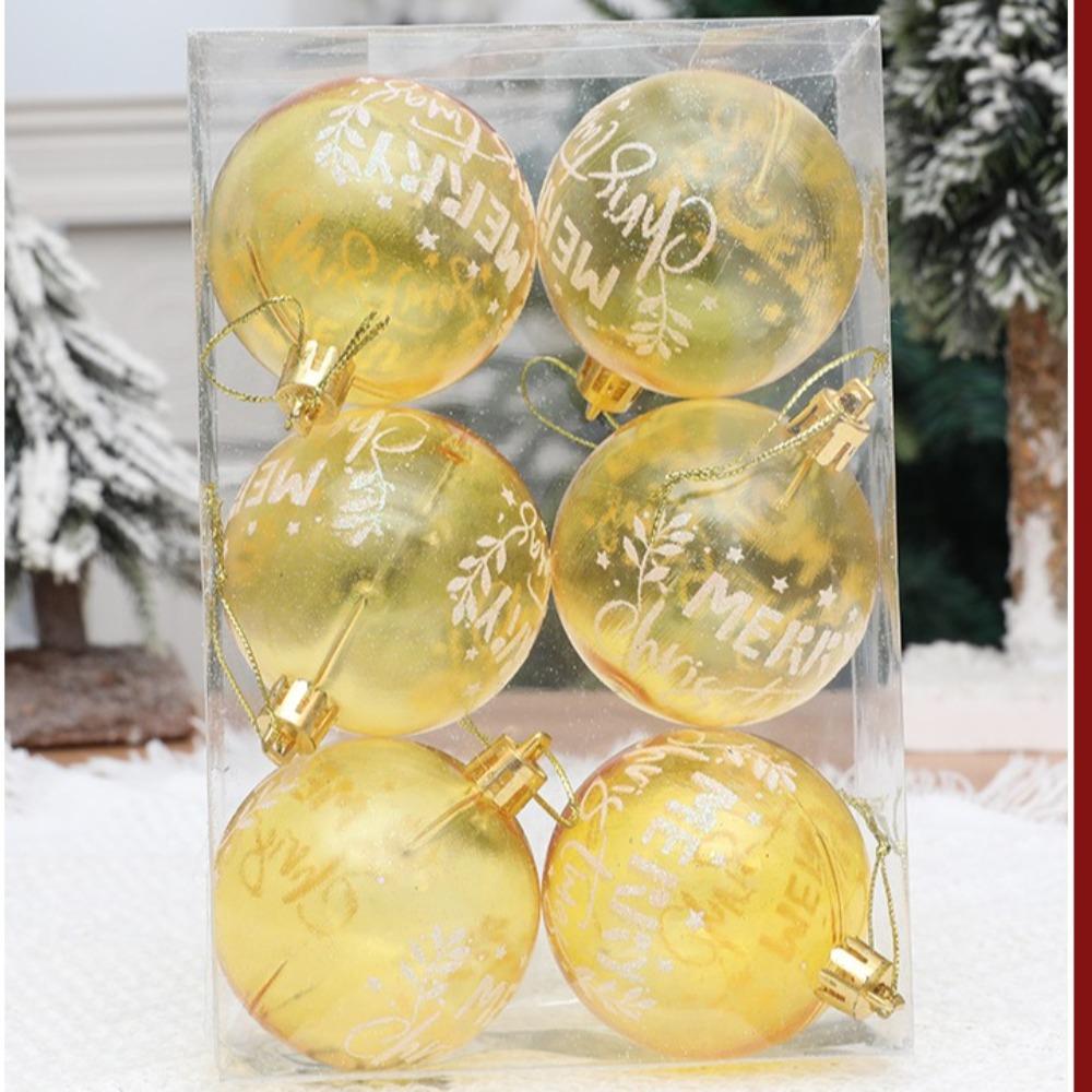 6Pcs/Box Transparent Painted Ball Christmas Tree Ornament DIY Crafts Painted Christmas Decorations