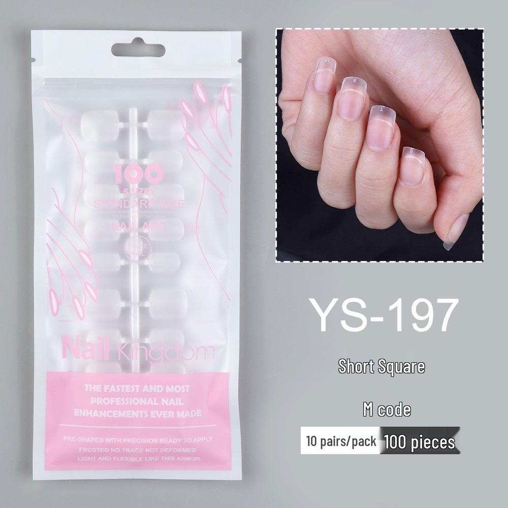 Pre-sized Frosted Ladder-Shaped Nail Tips - 100 Pcs, Thin & No Filing Needed