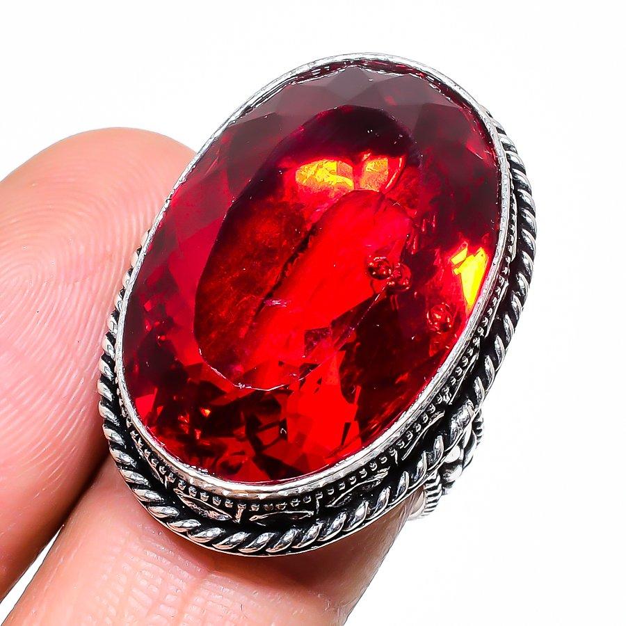 

Natural Mozambique Garnet Gemstone 925 Sterling Silver Jewelry Ring Size 8 I7a31