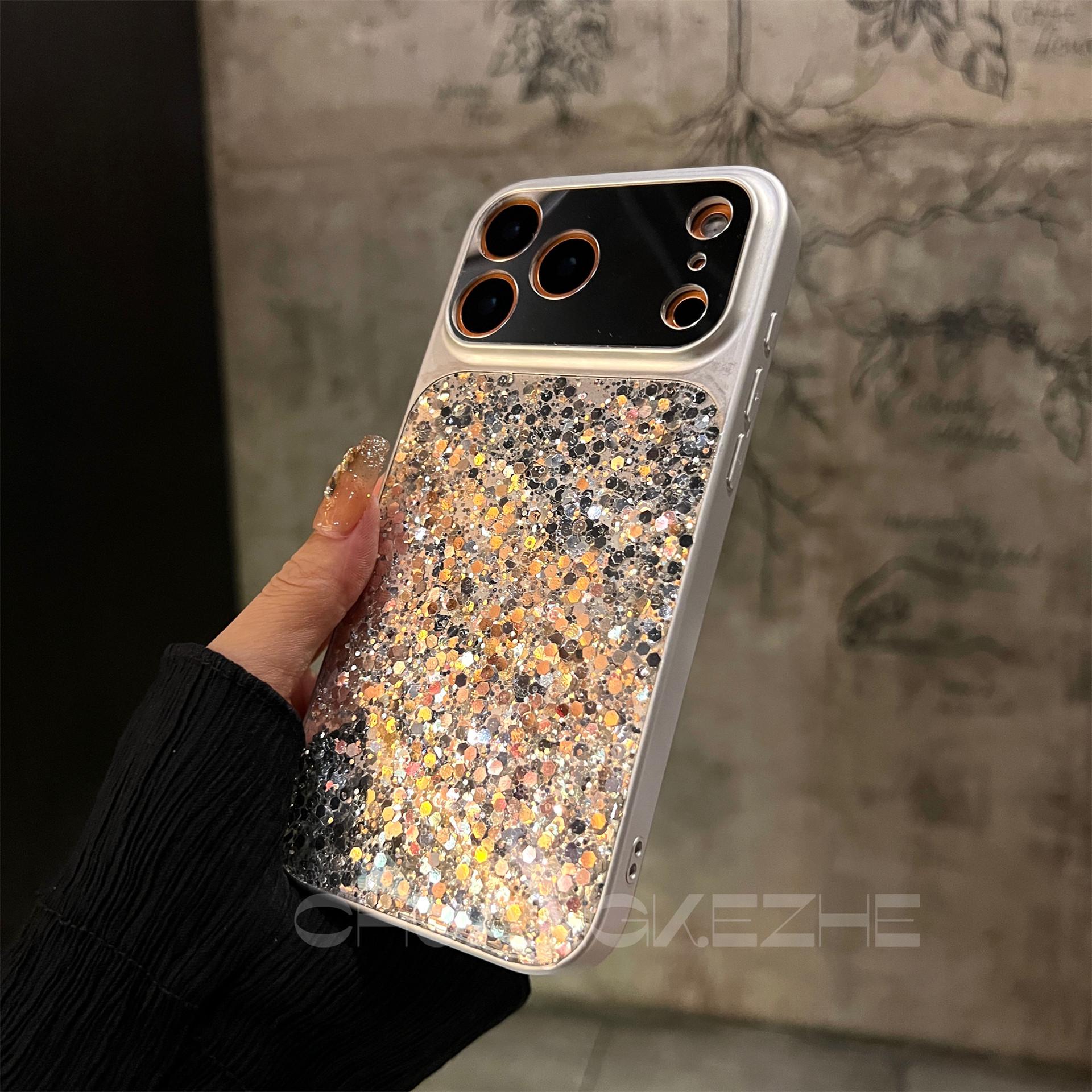 

Ultra Shiny Silver Sequin Case for Apple 17 Pro/17 Pro Max - New Models 16/15 13 Pro Max