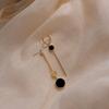 Asymmetric Korean Style Popular Design Long Earrings Hollow Circle Metal Ball Boucles D'Oreilles Pendantes