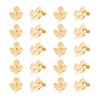 20Pcs 304 Stainless Steel Stud Earring Findings, with Loop and Ear Nuts/Earring Backs, Leaf, Golden, 14x11mm, Hole: 1mm, Pin: 0.7mm