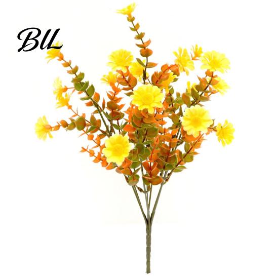 Artificial Flower with Eucalyptus Leaf Fall Leaf, Lifelike Faux Plants, Long Lasting Fake Plants UV Resistant for Autumn Thanksgiving Harvest Festival