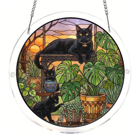 Yousheng Acrylic Puzzle Suncatcher DIY Jigsaw Puzzle Suncatcher Kit with UV Printed Design Colorful Window Hanging Ornament for Home Garden Decor