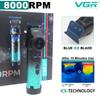 VGR V-946 Ice Tech Brushless Motor 8000RPM Metal Body DLC Blue Blade 0 Gap Professional Hair Trimmer for Barber Oil Head Clipper Haircut Machine