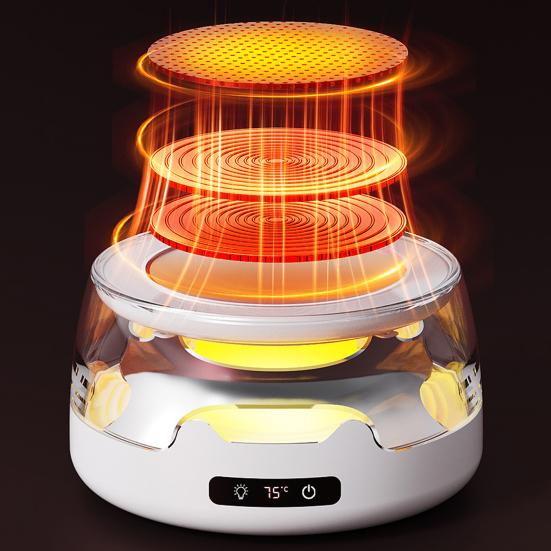 Coffee Mug Warmer Adjustable Temperature Coaster with Ambient Light Portable Drink Warmer Auto Shut-Off Anti-Slip Base Heated Mug Coaster