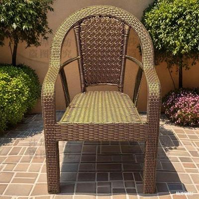Extra-Thick Rattan Chair for Outdoor or Indoor Terrace Leisure