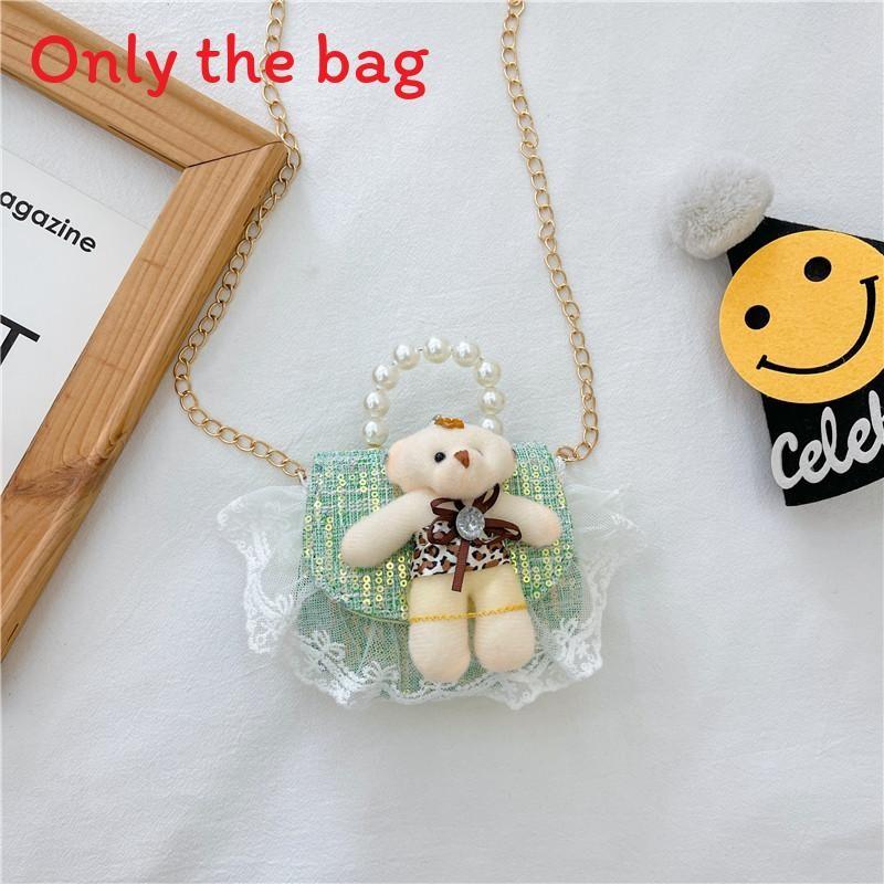 Bag Crossbody Kid With Pearl Handle And Flower Bear Rabbit Decoration