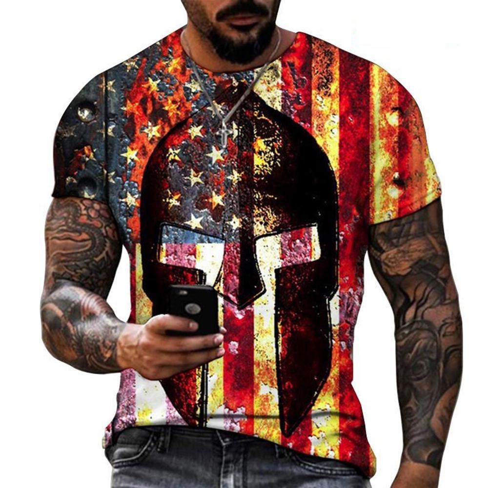 Men Women T-Shirts Star and Stripes Flag Digital Printing Graphic Tees Tops Casual Street Wear 3D Skull Personality T-Shirt Kid